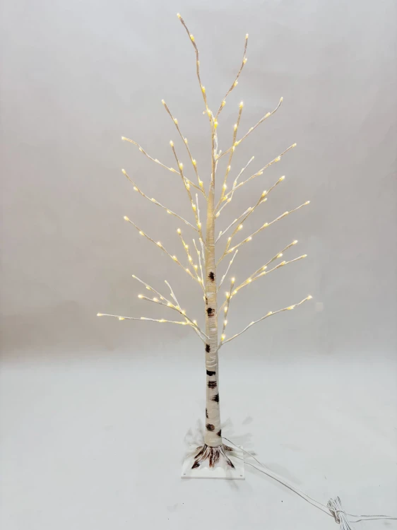 Białe-drzewko-dekoracyjne-brzoza-140 LED-ciepła-biel-120-cm-1