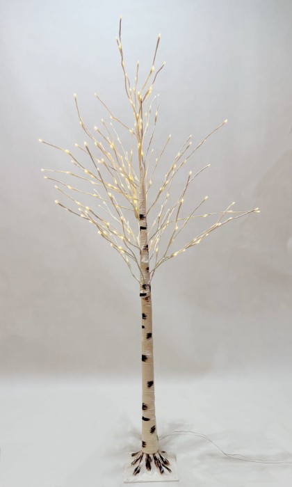 Białe-drzewko-dekoracyjne-brzoza-200-LED-ciepła-biel-180-cm-1