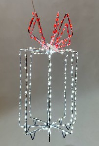 Białe-pudełko-prezentowe-LED-290-diod z-czerwoną-wstążką-39-cm-2