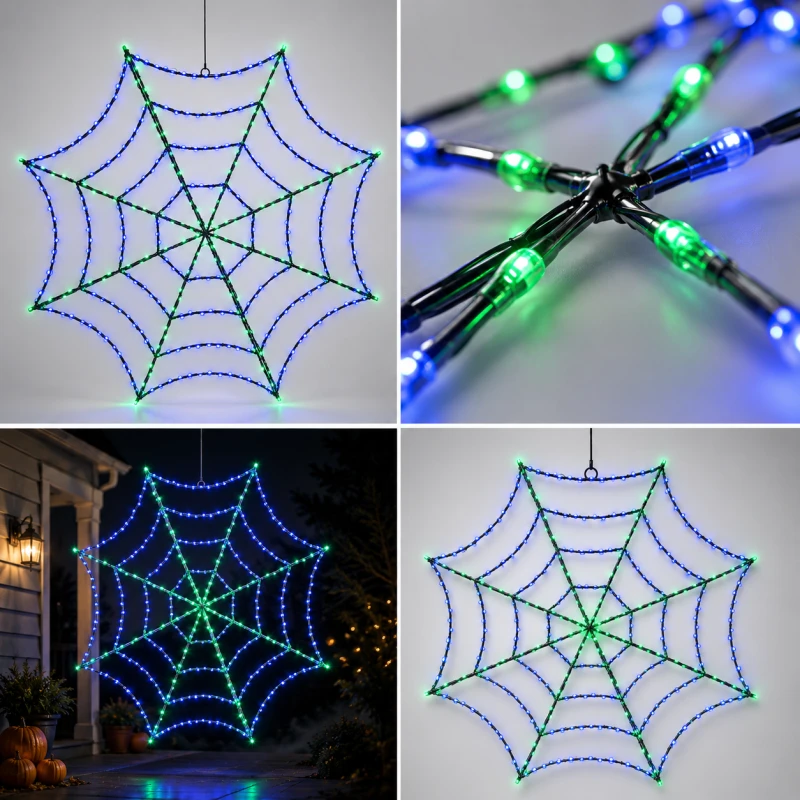 LPZ-T365-G-I47_Pajęczyna LED Halloween zielono - fioletowa 91 cm_DETAL.png