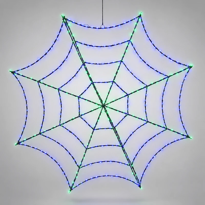 LPZ-T365-G-I47_Pajęczyna LED Halloween zielono - fioletowa 91 cm_1.png