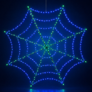 LPZ-T365-G-I47_Pajęczyna LED Halloween zielono - fioletowa 91 cm_2.png