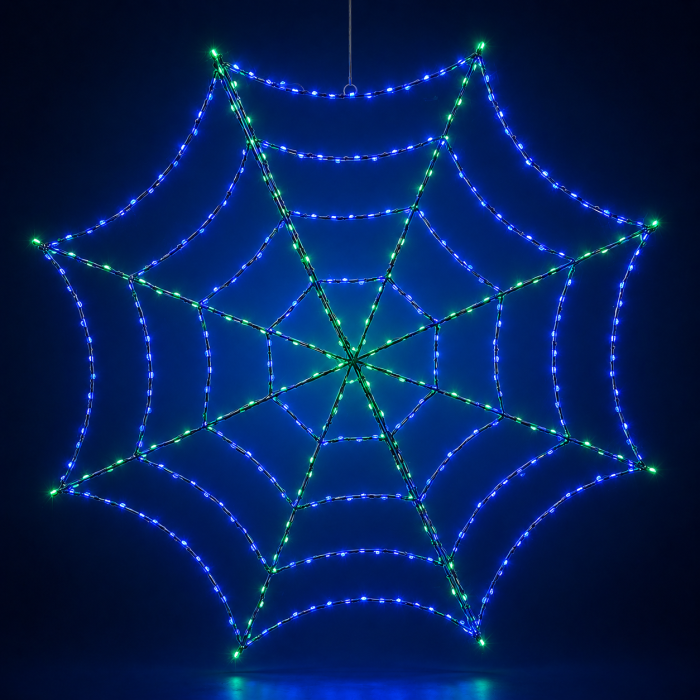 LPZ-T365-G-I47_Pajęczyna LED Halloween zielono - fioletowa 91 cm_2.png