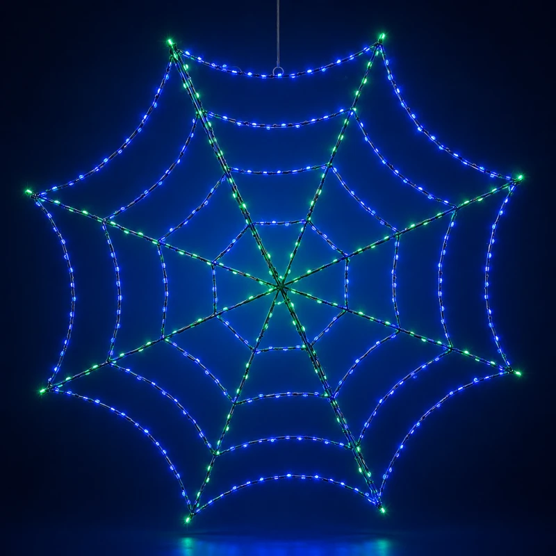 LPZ-T365-G-I47_Pajęczyna LED Halloween zielono - fioletowa 91 cm_2.png