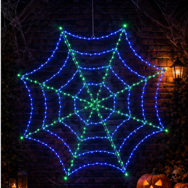LPZ-T365-G-I47_Pajęczyna LED Halloween zielono - fioletowa 91 cm_5.png