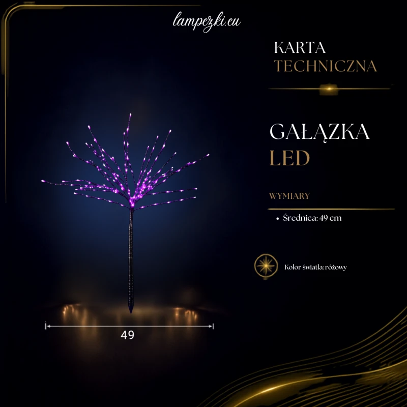 LPZ-T140-RO-T90_Gałęzie dekoracyjne rożowe  LED Ø49 cm_KARTA_TECHNICZNA.png