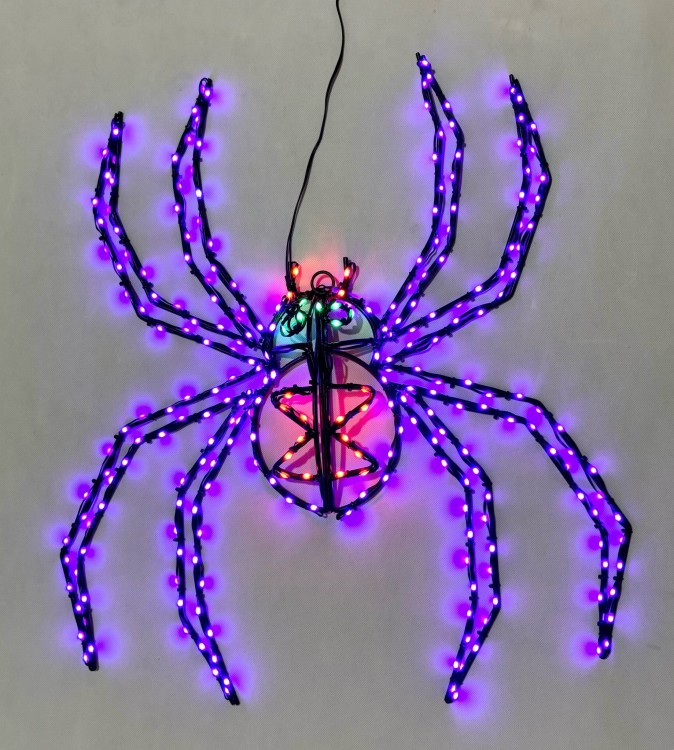 PAJĄK HALOWEEN DEKORACJA LED, DEKORACJA OGRODOWA LED PAJĄK LEDOWY XL