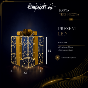 LPZ-T390-WW-GT44_Białe pudełko prezentowe LED 44cm – 390 diod ze złotą wstążką Deluxe_KARTA_TECHNICZNA.png