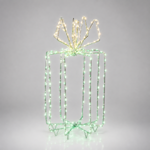 LPZ-T290-WWG-GT54_Zielone pudełko prezentowe LED 290 diod z żółtą wstążką 39 cm_1.png