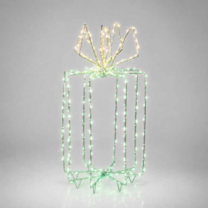 LPZ-T290-WWG-GT54_Zielone pudełko prezentowe LED 290 diod z żółtą wstążką 39 cm_1.png
