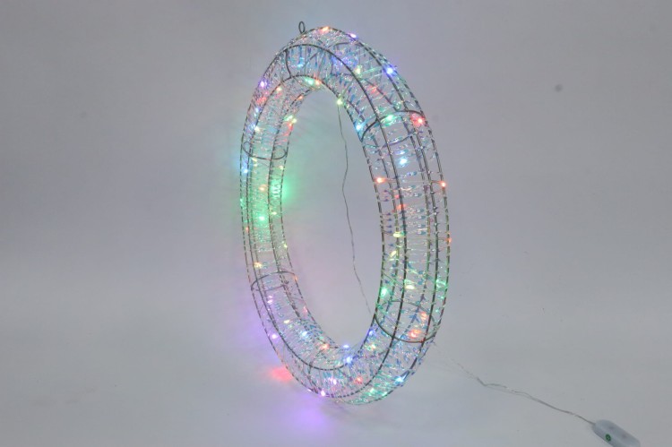 KOLOROWA OBRĘCZ WIENIEC LED RGB DEKORACJA OGRODOWA DEKORACJA WISZĄCA LED OBWARZANEK LED RGB OZDOBA CHOINKOWA LED