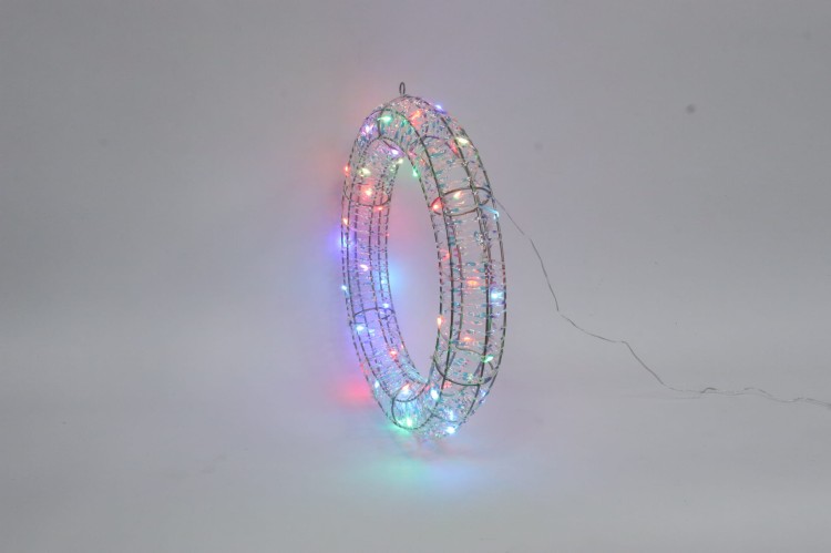 KOLOROWA OBRĘCZ WIENIEC LED RGB DEKORACJA OGRODOWA DEKORACJA WISZĄCA LED OBWARZANEK LED RGB OZDOBA CHOINKOWA LED