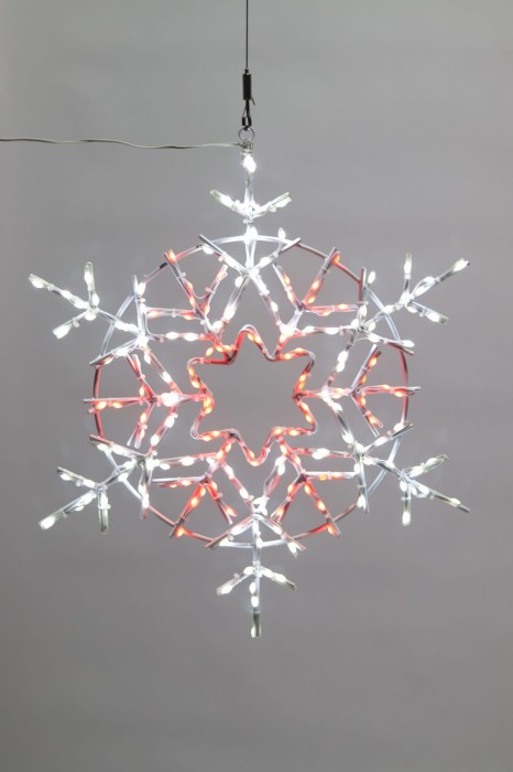 Śnieżynka-dekoracyjna-LED-czerwona-50cm-2