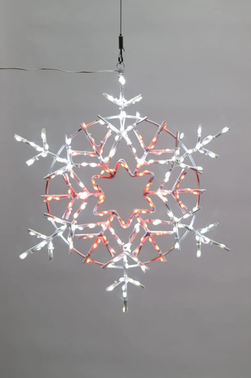 Śnieżynka-dekoracyjna-LED-czerwona-50cm-2