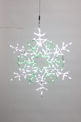 Śnieżynka-dekoracyjna-LED-zielona-50cm-2