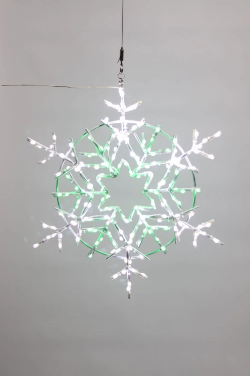 Śnieżynka-dekoracyjna-LED-zielona-50cm-2