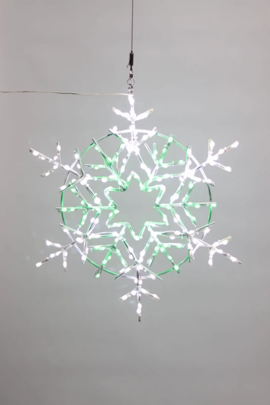 Śnieżynka-dekoracyjna-LED-zielona-50cm-2