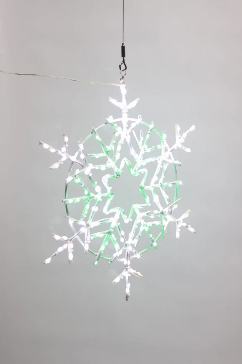Śnieżynka-dekoracyjna-LED-zielona-50cm-3