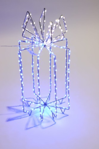 niebieski prezent led, dekoracja świąteczna, dekoracja led, ozdoba świąteczna dekoracja do ogrodu ozdoba ogrodowa