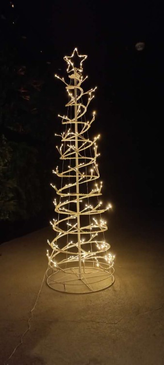 CHOINKA SPIRALNA LED OZDOBA OGRODOWA OZDOBA ŚWIĄTECZNA DO OGRODU SKŁADANA CHOINKA LED CIEPŁE ŚWIATŁO