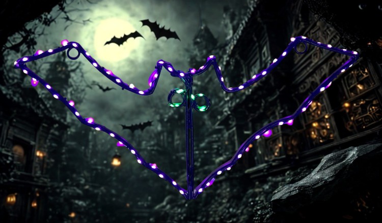 NIETOPERZ LED HALOWEEN DEKORACJA LED, DEKORACJA OGRODOWA LED NIETOPERZ LEDOWY