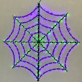 Pajęczyna-LED-Halloween-zielono-fioletowa-91cm