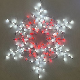 Śnieżynka-dekoracyjna-LED-czerwona-50cm-1